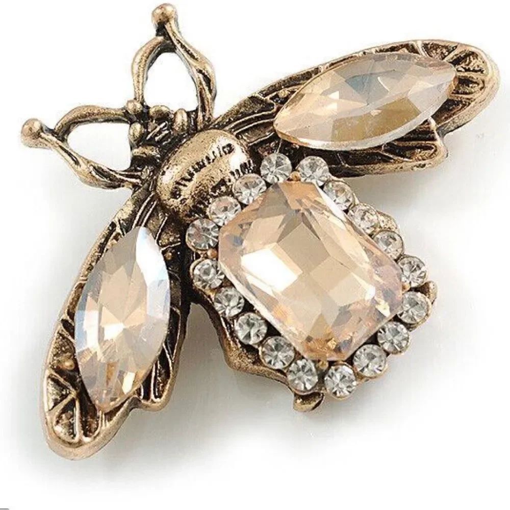 🐝 NEW antique style sweet honeybee crystal brooch 🐝